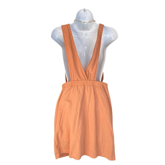 Sienna Sky Womens Apricot Button-Front Deep V-Neck Midi Dress Size M - Picture 2 of 7